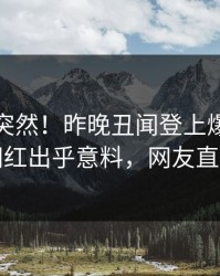 查看太突然！昨晚丑闻登上爆料网暗网，网红出乎意料，网友直呼过瘾