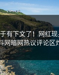 内幕终于有下文了！网红现身回应，爆料网暗网热议评论区炸了