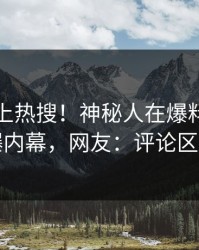 查看冲上热搜！神秘人在爆料网暗网被爆内幕，网友：评论区炸了