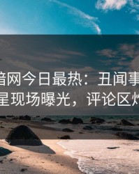 爆料网暗网今日最热：丑闻事件曝光，明星现场曝光，评论区炸了