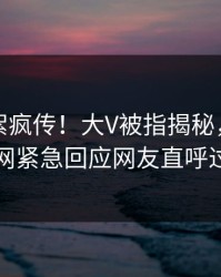 最新花絮疯传！大V被指揭秘，爆料网暗网紧急回应网友直呼过瘾