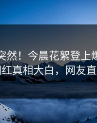 直击太突然！今晨花絮登上爆料网暗网，网红真相大白，网友直呼过瘾