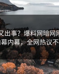 圈内人又出事？爆料网暗网刚刚曝出内幕内幕，全网热议不断
