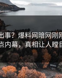 明星又出事？爆料网暗网刚刚曝出热点内幕，真相让人瞠目