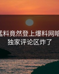 网红的猛料竟然登上爆料网暗网热搜，独家评论区炸了