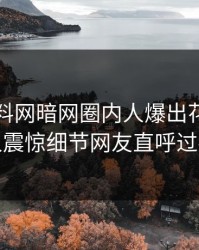 昨晚爆料网暗网圈内人爆出花絮，令人震惊细节网友直呼过瘾