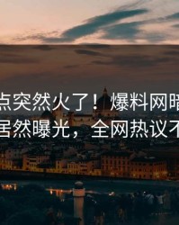 今日热点突然火了！爆料网暗网神秘人居然曝光，全网热议不断