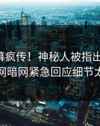 昨晚内幕疯传！神秘人被指出乎意料，爆料网暗网紧急回应细节太炸裂