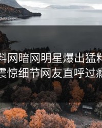 昨晚爆料网暗网明星爆出猛料，令人震惊细节网友直呼过瘾