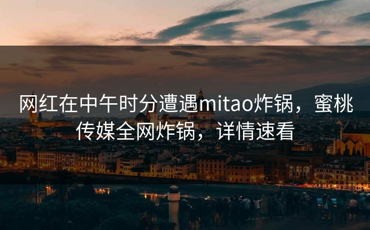 网红在中午时分遭遇mitao炸锅，蜜桃传媒全网炸锅，详情速看